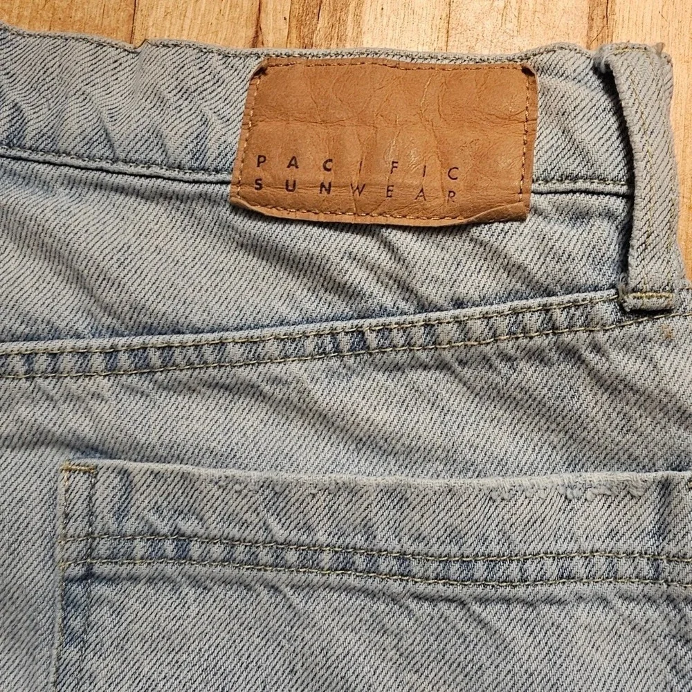 PacSun Baggy Cargo Jeans Light Wash Blue Denim Utility Pants 31x32 Mens